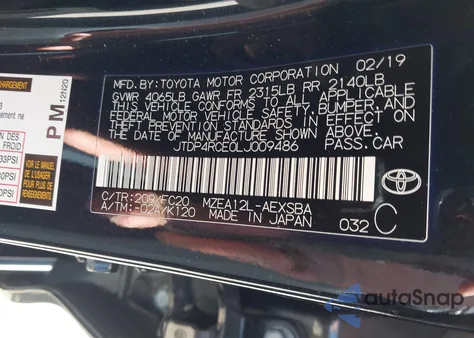 2020 Toyota Corolla Se z USA, uszkodzony, nr VIN JTDP4RCE0LJ009486